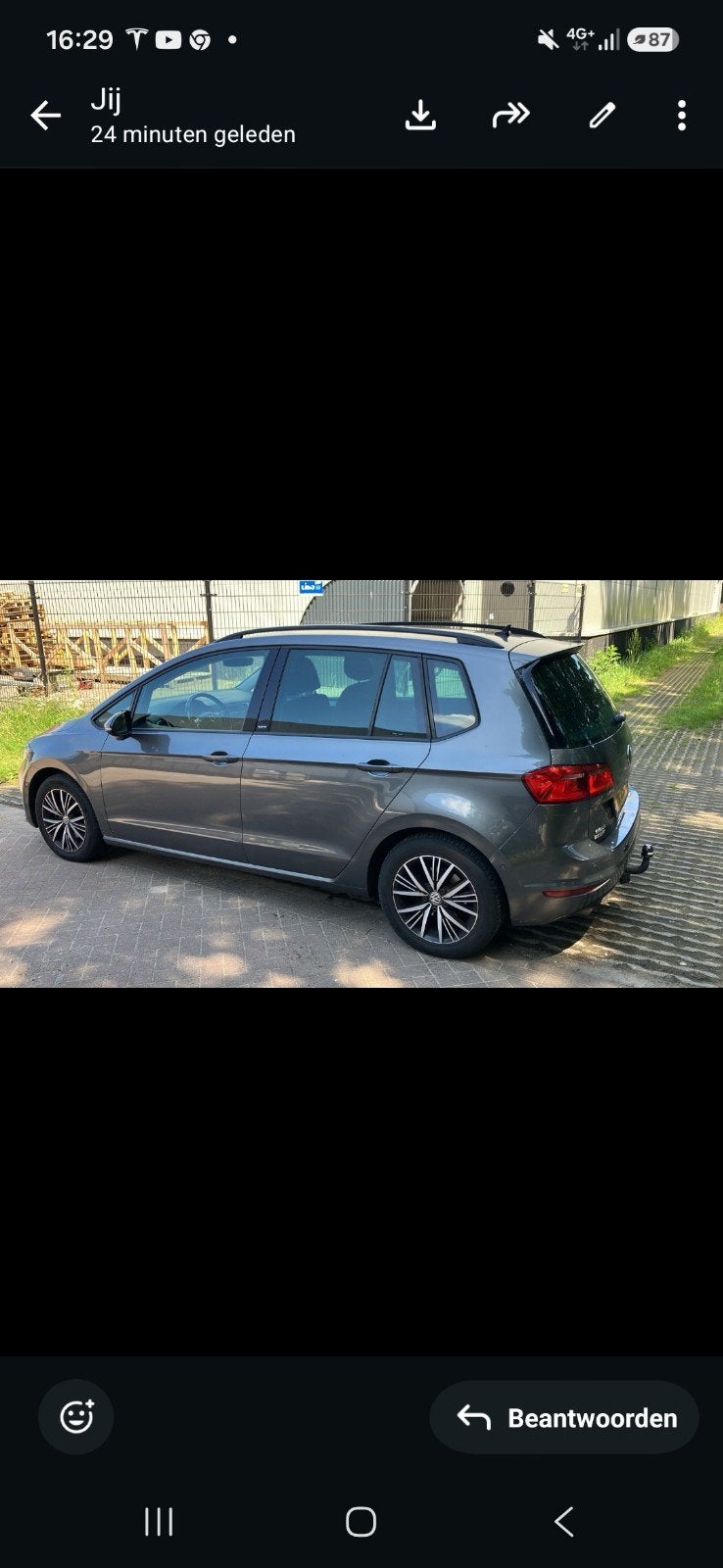 Volkswagen Golf Sportsvan 1.4 TSI 92KW DSG 2017 Grijs, Auto's, Zwart, 4 cilinders, 1283 kg, Golf Sportsvan