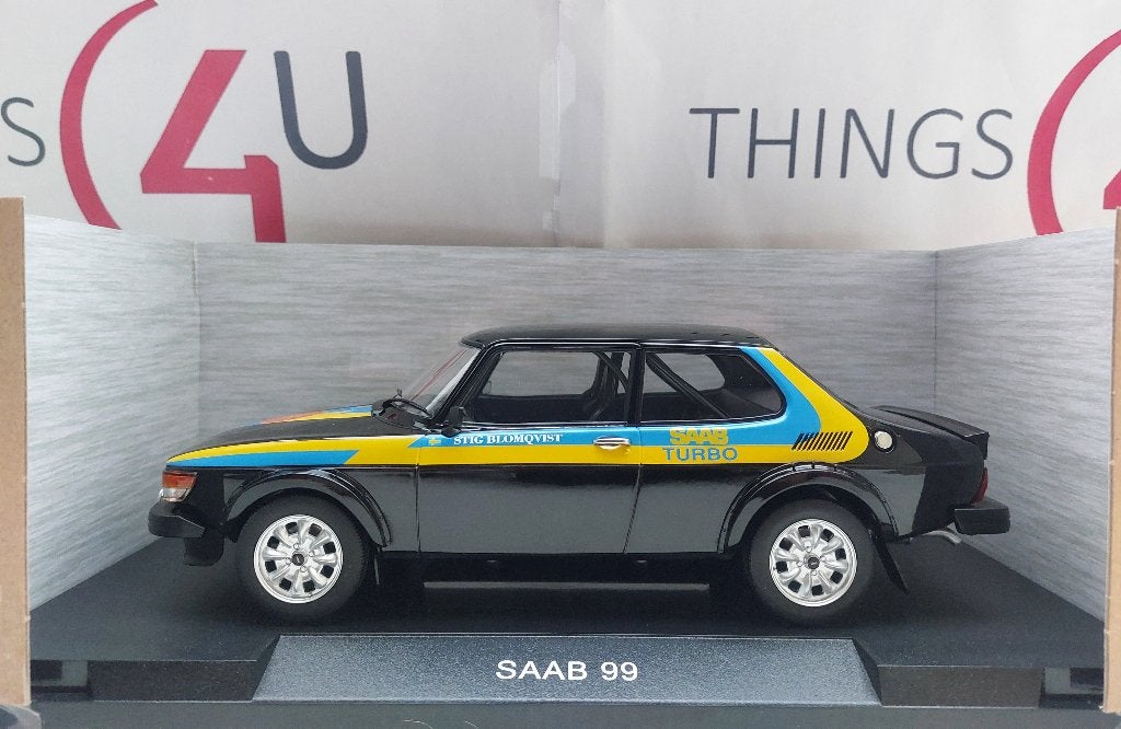 MCG 1:18 Saab 99 Turbo Stig Blomqvist zwart/geel nieuw, Hobby en Vrije tijd, Modelauto's | 1:18, Ophalen of Verzenden, Nieuw, Auto