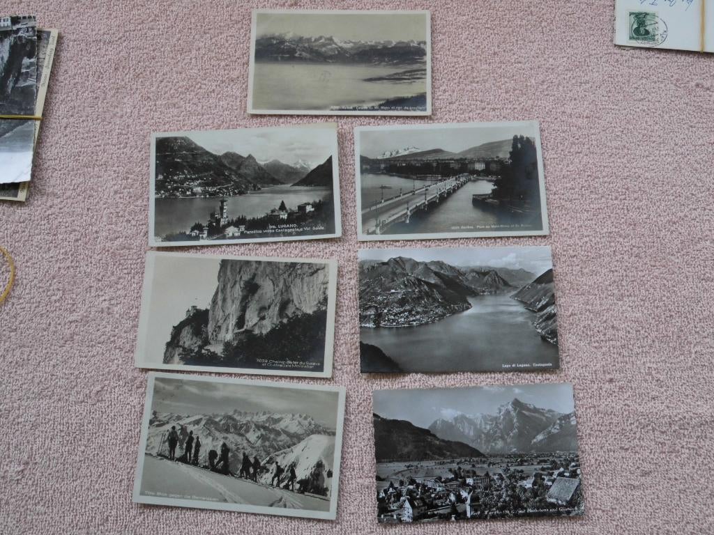 7 maal Helvetia / Zwitserland, Ophalen of Verzenden, 1920 tot 1940, Gelopen, Overig Europa