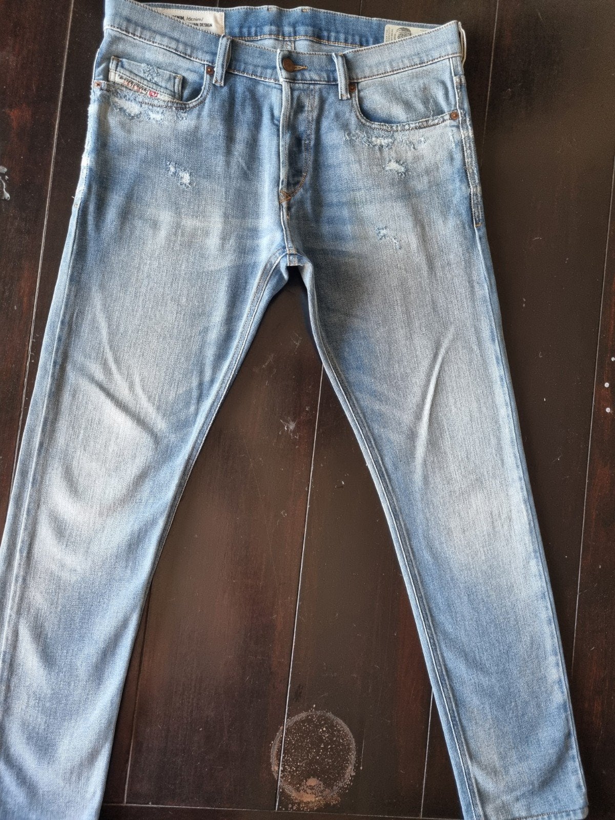 DIESEL TEPPHAR X SLIM CARROT STRETCH DESTROY JEANS 32/30, Diesel, Blauw, W32 (confectie 46) of kleiner, Ophalen of Verzenden