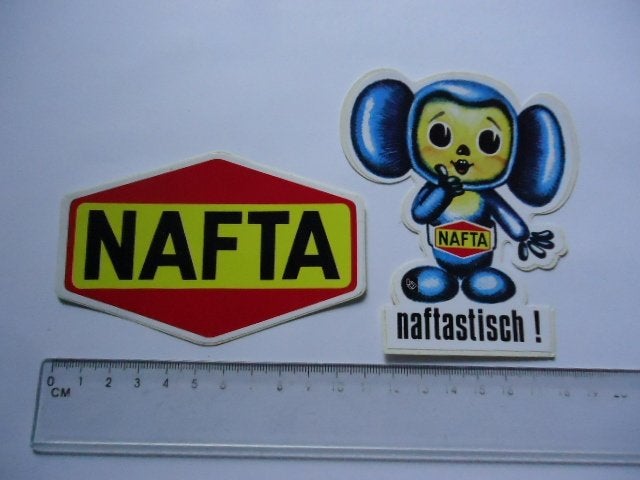 sticker oud NAFTA logo plastic OIL tankstation pomp auto, Verzenden, Zo goed als nieuw, Bedrijf of Vereniging