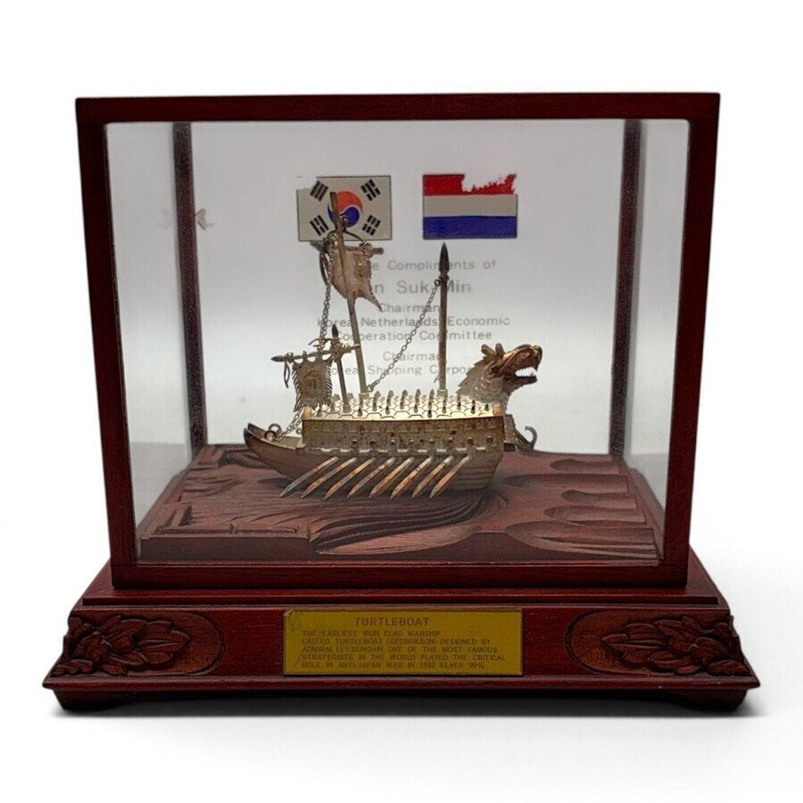 Miniatuur zilveren turtle boat, Ophalen of Verzenden, Zilver