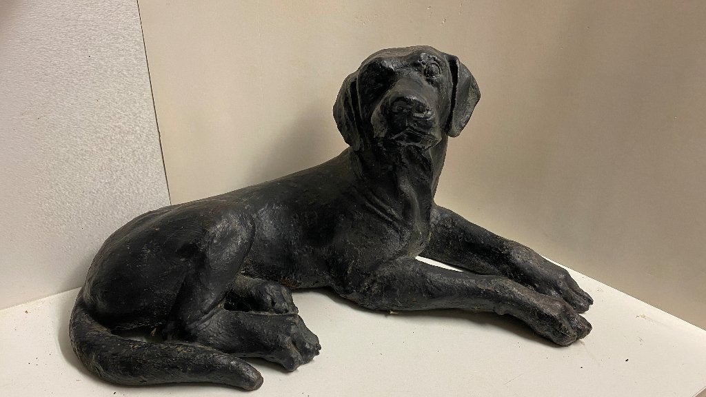 Vintage gietijzeren hond beeld - Labrador, Ophalen of Verzenden, Gebruikt, Dier