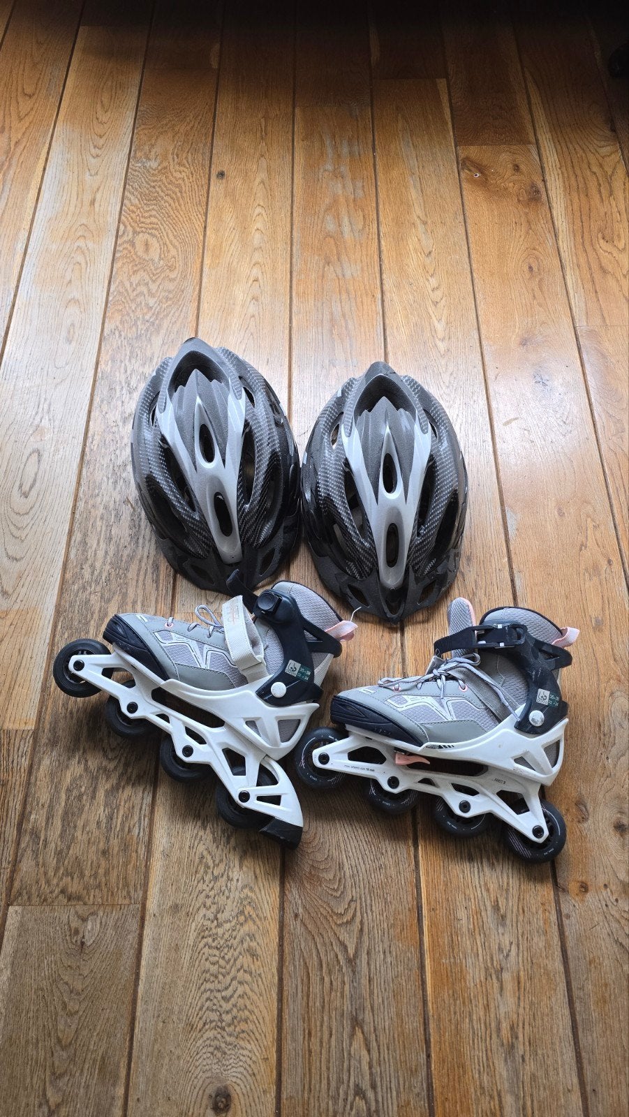 Oxelo verstelbare inline skates maat 35-38 met helmen, Ophalen