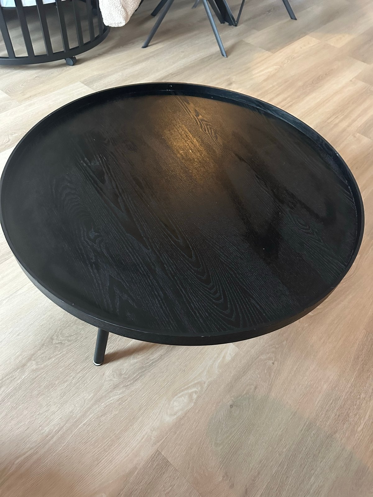 WOOOD Salontafel Zwart Rond - Ø78cm, H39cm, Huis en Inrichting, Tafels | Salontafels, Ophalen, Gebruikt, Rond, 50 tot 100 cm