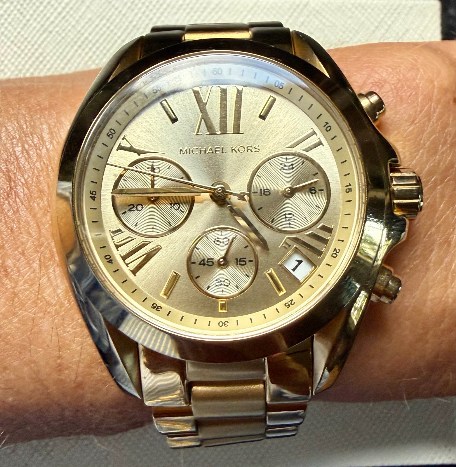 Michael Kors Bradshaw MK5798 Dames Horloge Goud, Overige merken, Staal, Polshorloge, Ophalen of Verzenden