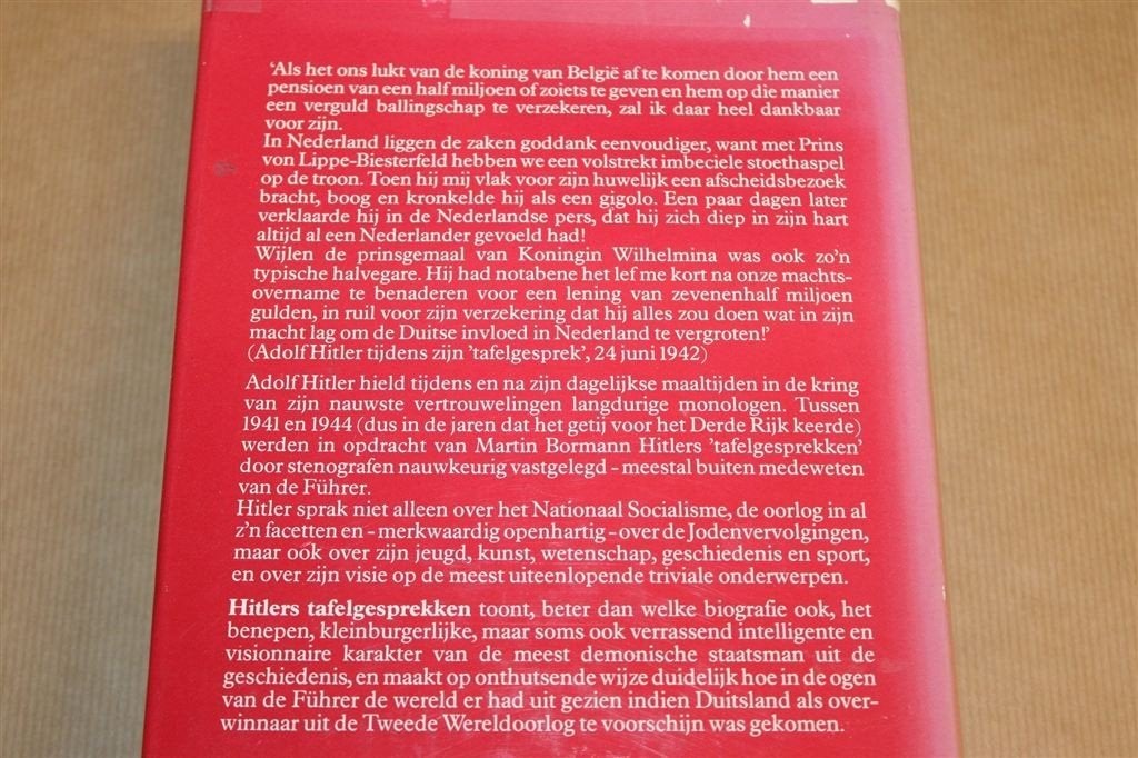 Hitlers Tafelgesprekken — WOII 1941-1944, Hardcover + Omslag, Ophalen of Verzenden, Tweede Wereldoorlog, Gelezen, Overige onderwerpen
