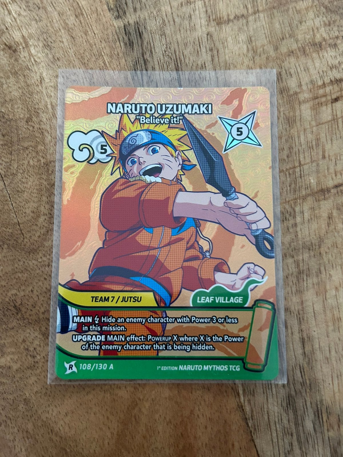Naruto 108/130A 1st edition Naruto Uzumaki, Ophalen of Verzenden, Zo goed als nieuw, Losse kaart