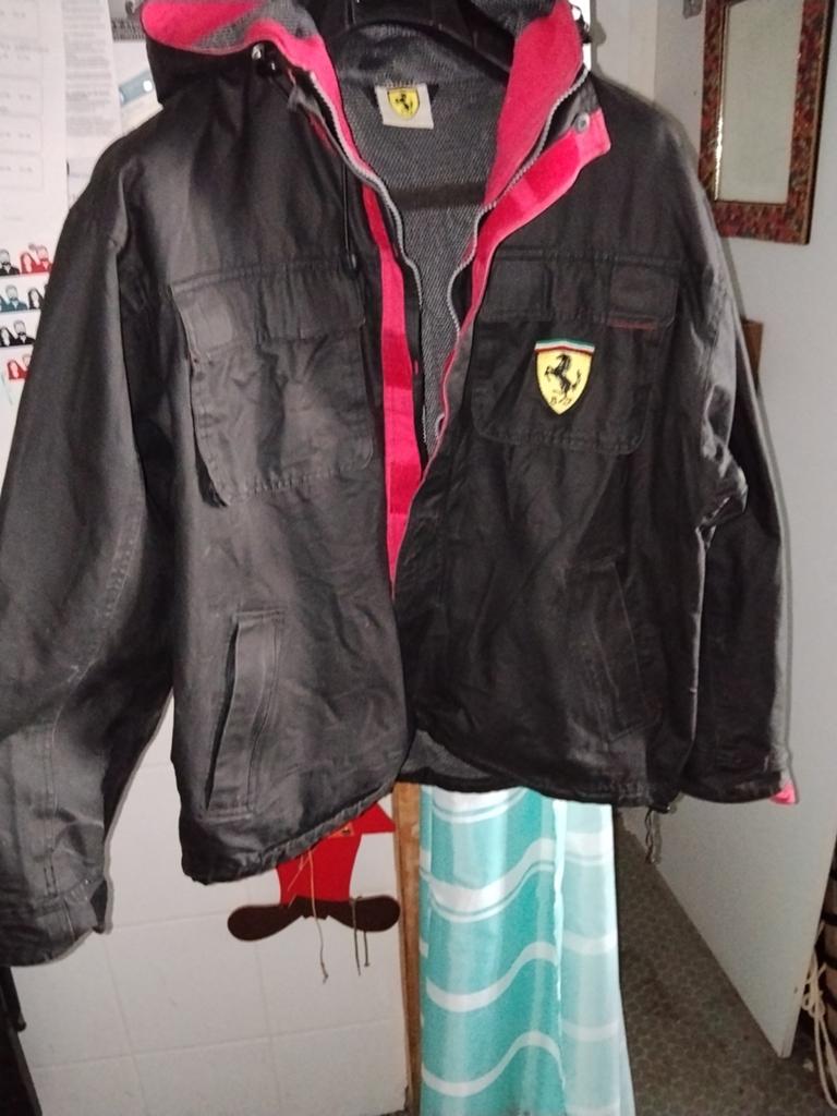 Ferrari jas - Zwart met rode accenten, maat L, Maat 52/54 (L), Ferrari, Zwart, Ophalen of Verzenden
