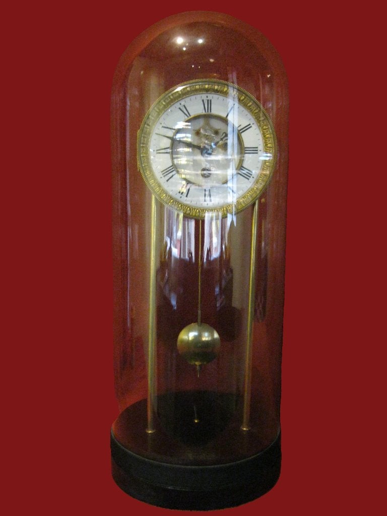Prachtige 'ONE of a kind' pendule onder ultra fijne stolp., Antiek en Kunst, Ophalen