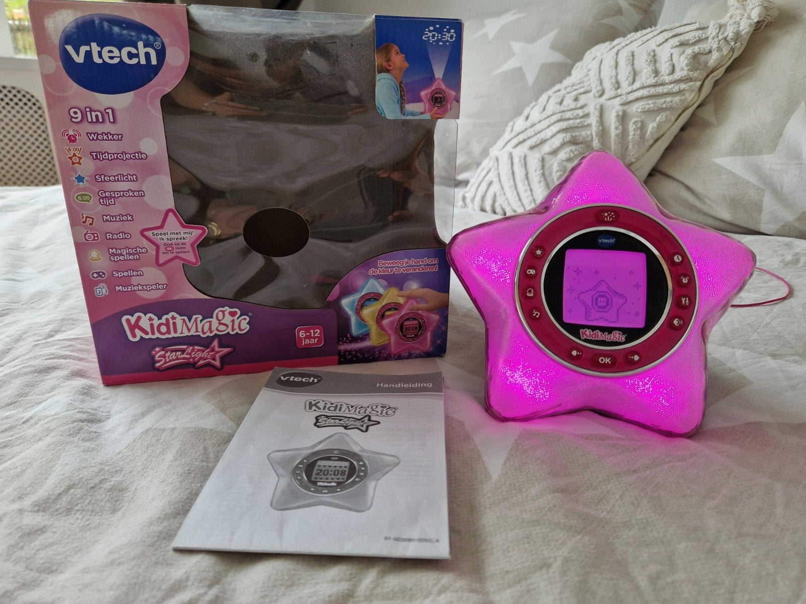Vtech KidiMagic Starlight 9-in-1 wekker en muziekspeler, Ophalen, Zo goed als nieuw, 6 jaar of ouder