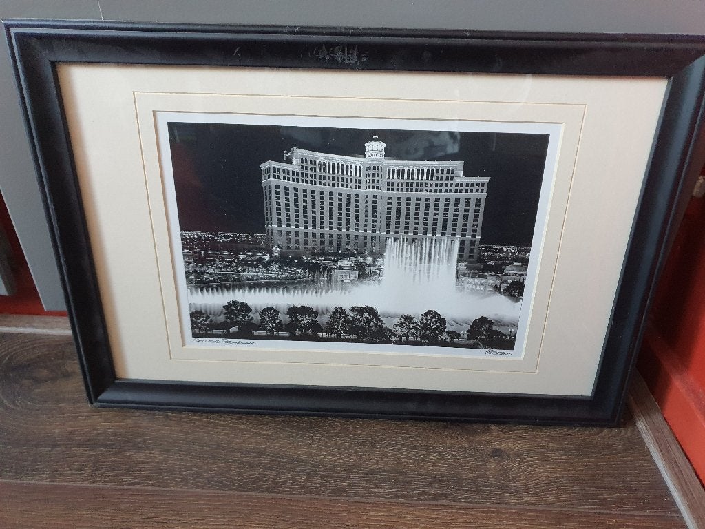 Ingelijste Bellagio Foto – Gesigneerd – Zwart/Wit, Ophalen of Verzenden, Huis en Inrichting