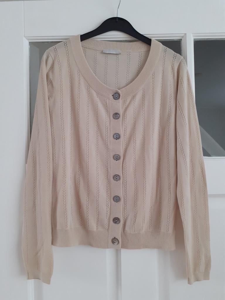 Sylver beige vestje met ajour patroon in nieuwstaat maat S, Sylver, Beige, Ophalen of Verzenden, Zo goed als nieuw
