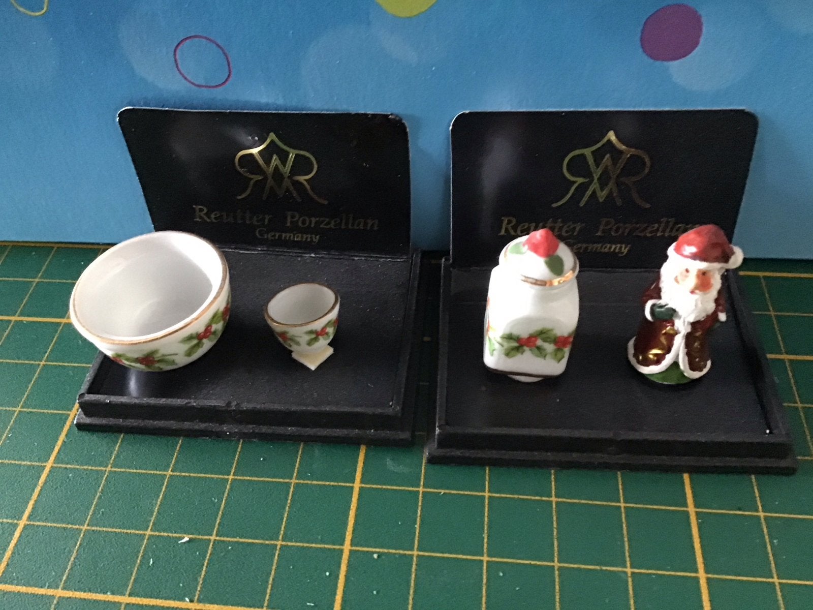 2 Reutter kerstporselein setjes Germany, Ophalen of Verzenden, Zo goed als nieuw, Poppenhuis