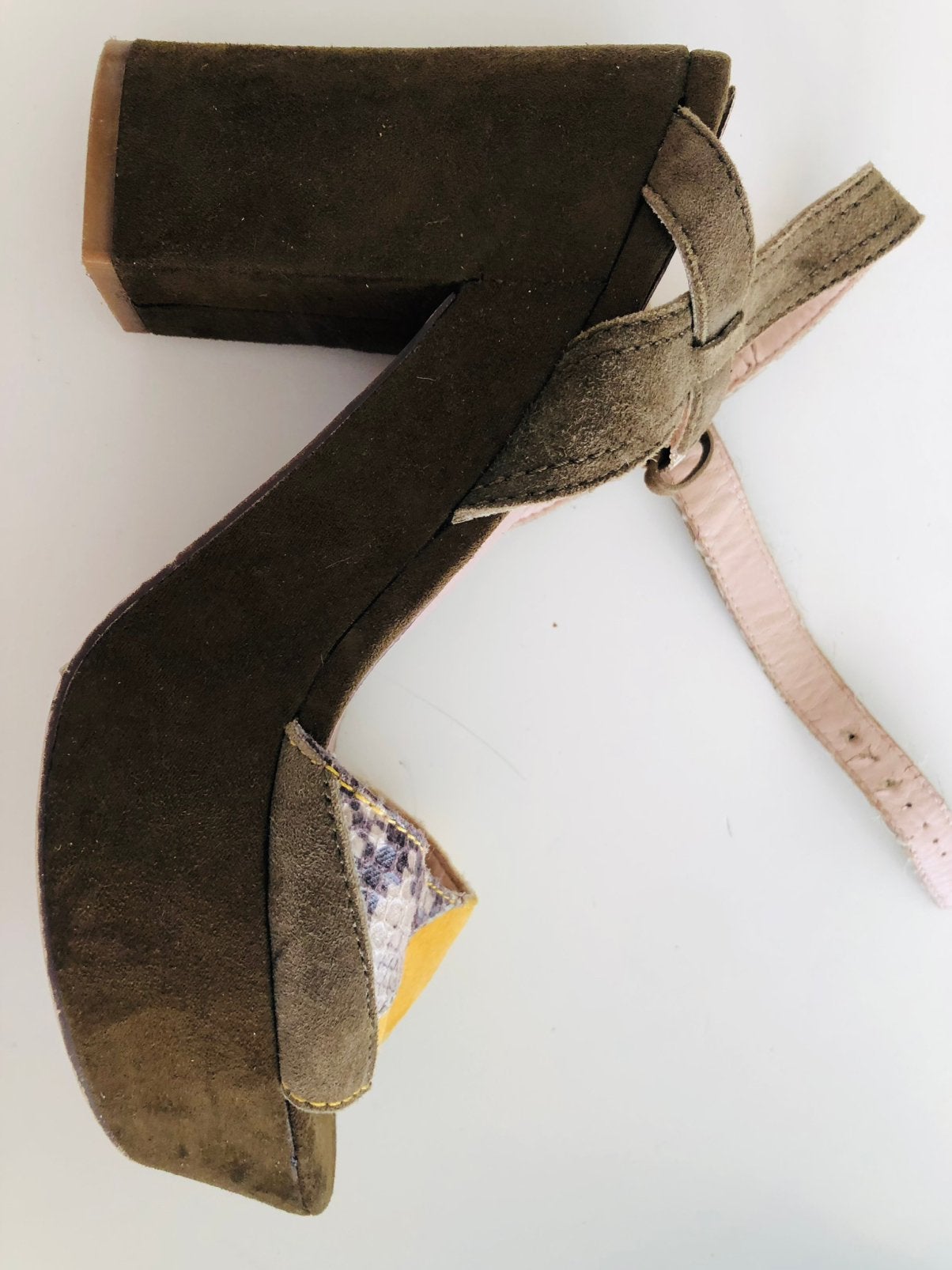 Te koop: leren sandalen, Bronx, groen, 40, Ophalen of Verzenden, Zo goed als nieuw, Groen, Sandalen of Muiltjes
