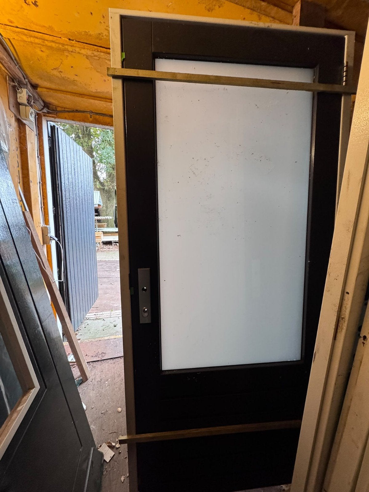 93x211,5 buitendeur incl kozijn antraciet mat glas BDK1, Ophalen, ., Nieuw, .
