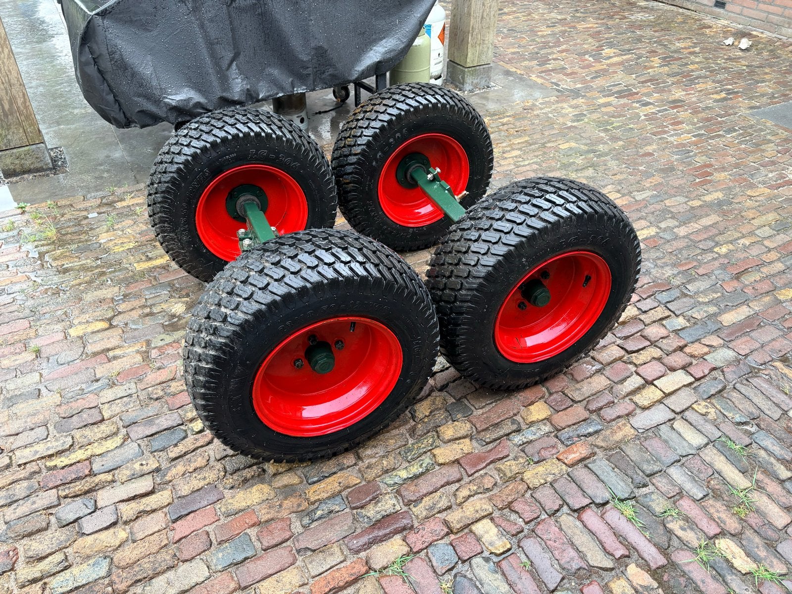 Set van 4 gazonbanden 23x3.5-12 met as voor aanhanger/kar, Ophalen