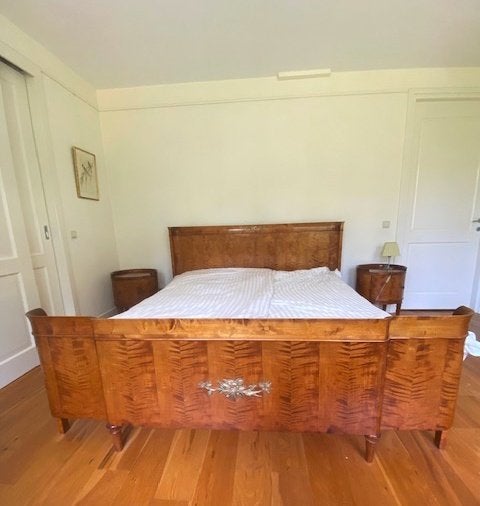 Antiek mahonie art nouveau bed 19de/ 20ste eeuw, Ophalen