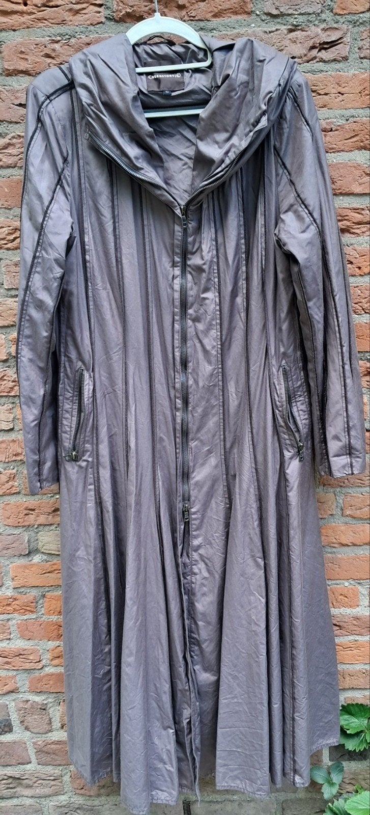 Creenstone lange jas met capuchon - Maat 42, Creenstone, Ophalen of Verzenden, Gedragen, Maat 42/44 (L)