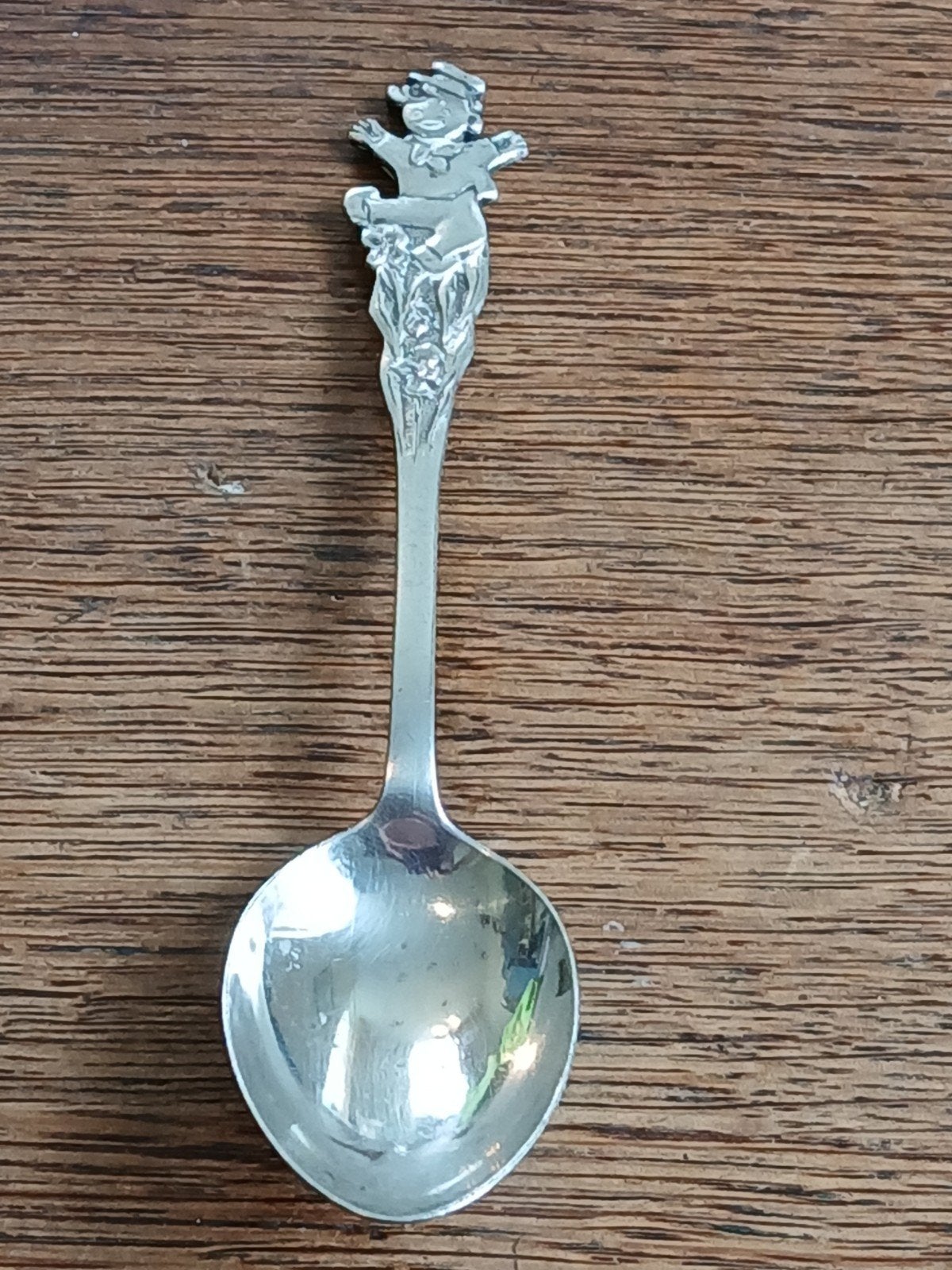 VERZILVERDE KINDERLEPEL ZIE MERK.L 15 CM., Gebruikt, Los bestek, Ophalen of Verzenden, Eetlepel