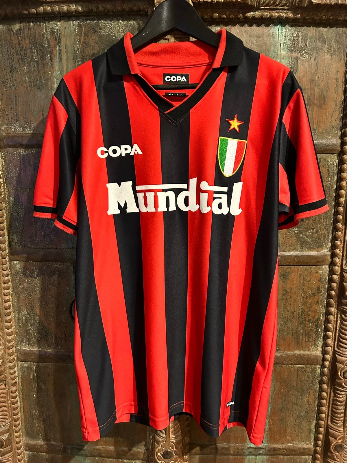 COPA Mundial Retro Voetbalshirt Maat L - Zwart/Rood, Maat L, Ophalen of Verzenden, Zo goed als nieuw, Shirt