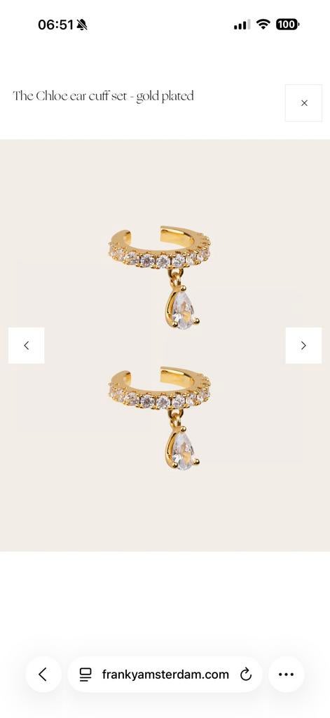 Franky Amsterdam The Chloe ear cuff set - gold plated, Ophalen of Verzenden, Nieuw, Goud, Overige materialen