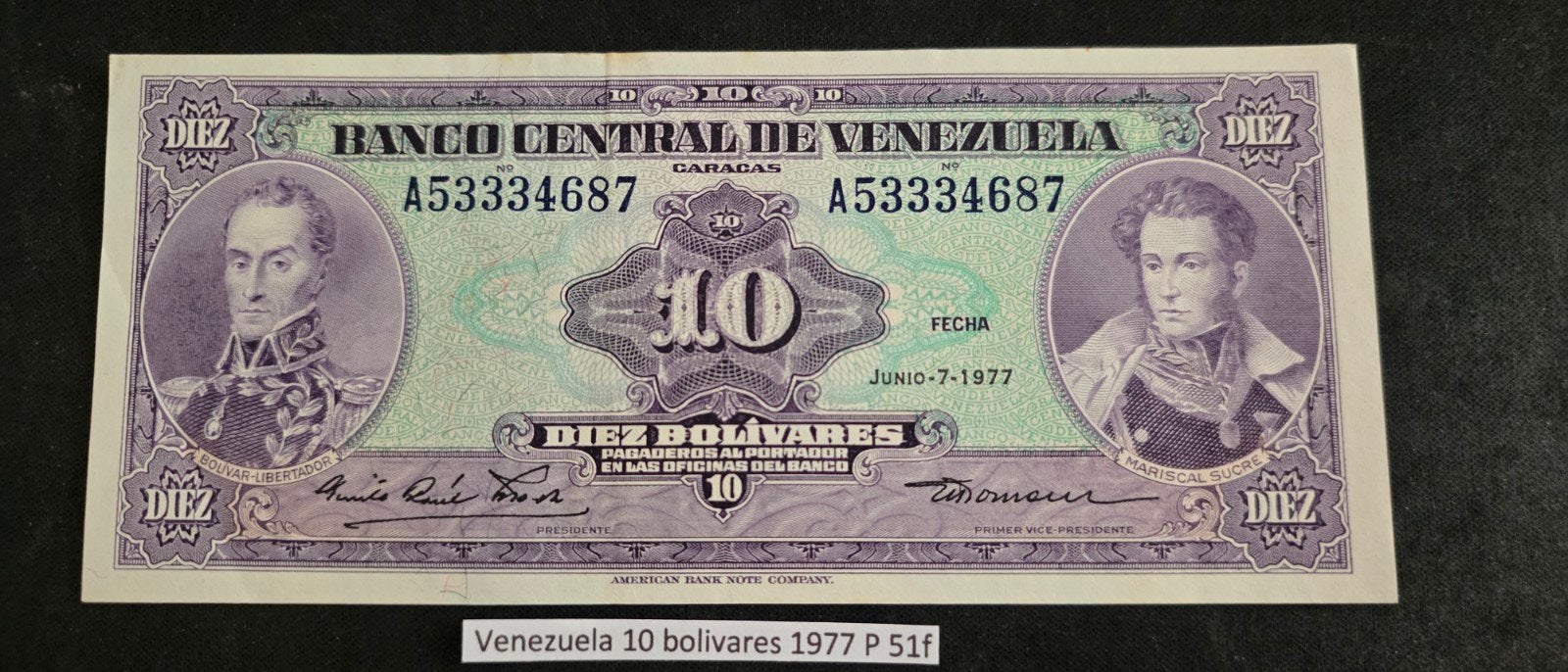Venezuela 10 bolívares 1977 P 51f, Ophalen of Verzenden, Zuid-Amerika, Los biljet