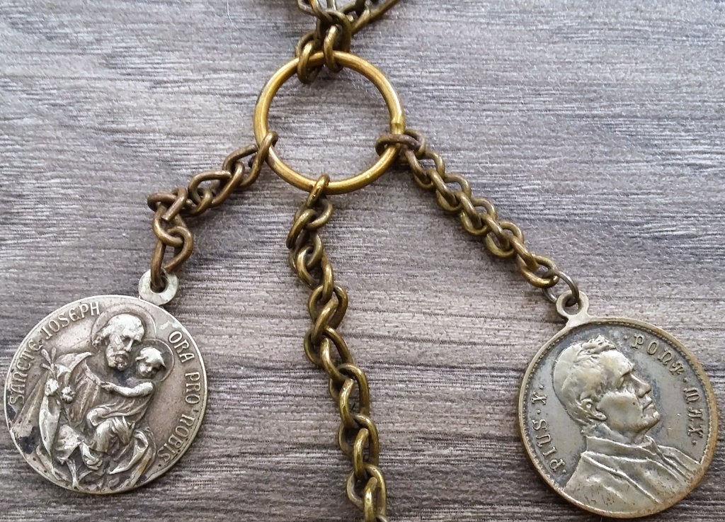 Om 1860 - 1910 ZEER LANGE 116 CM. Rozenkrans Non Klooster, Ophalen of Verzenden