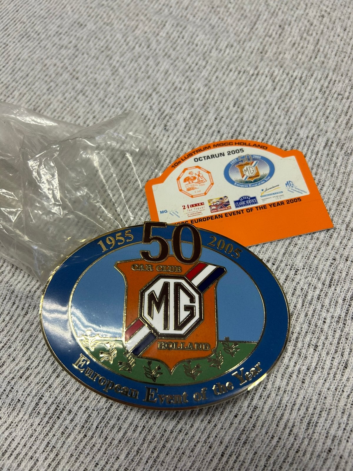 MG Car Club Holland 50 Jaar Jubileum Plaquette 1955-2005, Ophalen of Verzenden, Nieuw, Auto's