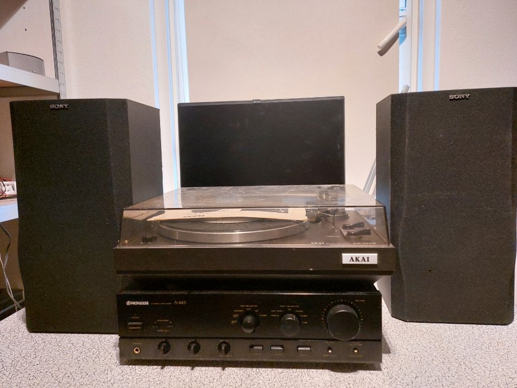 Platenspeler Akia , versteker Pioneer set speakers, Ophalen, Zo goed als nieuw, Akai, Automatisch