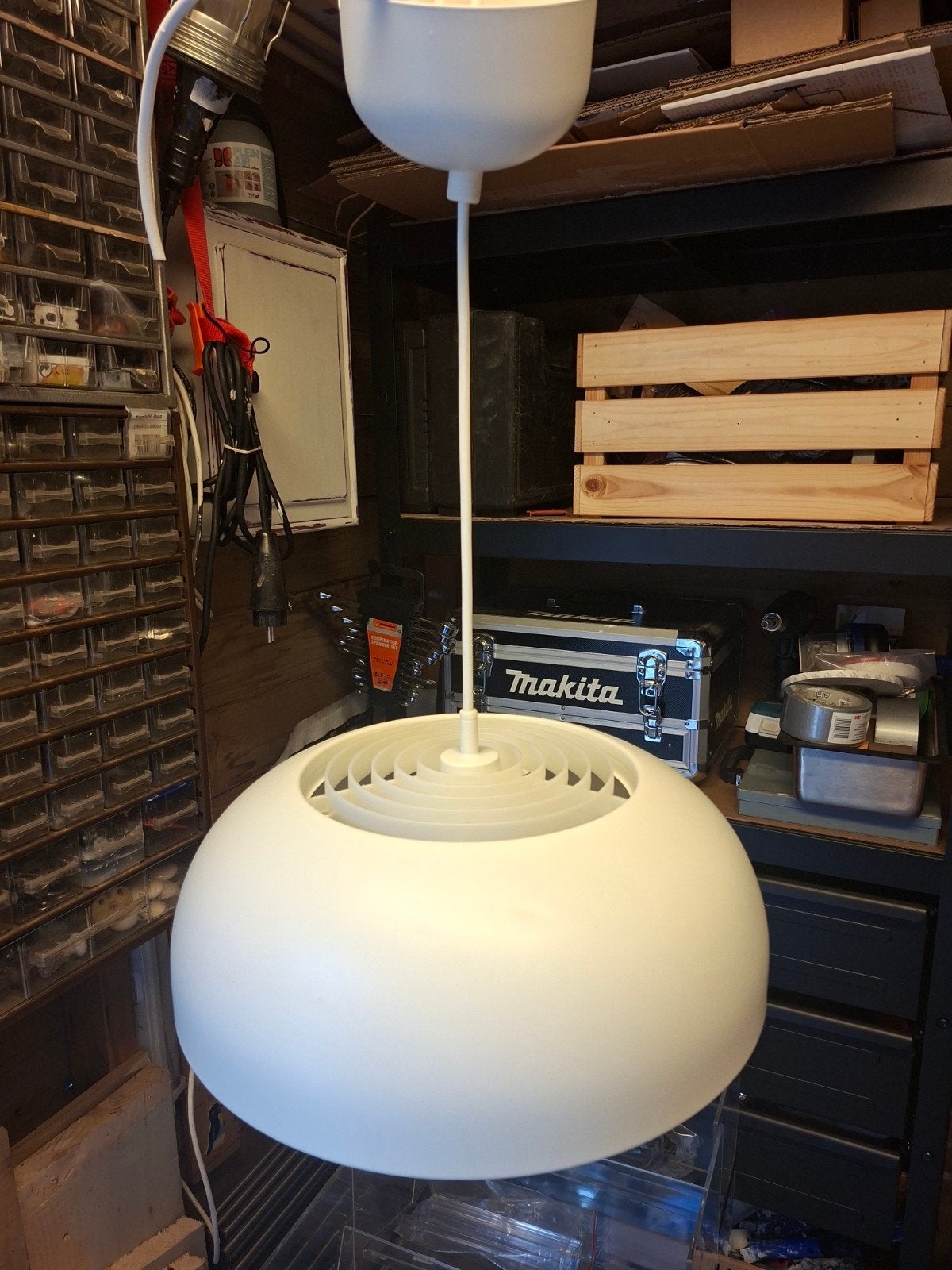 Ikea Nymåne Hanglamp Wit - Modern Design, Huis en Inrichting, Lampen | Hanglampen, Kunststof, Gebruikt, Modern, E27 (groot)