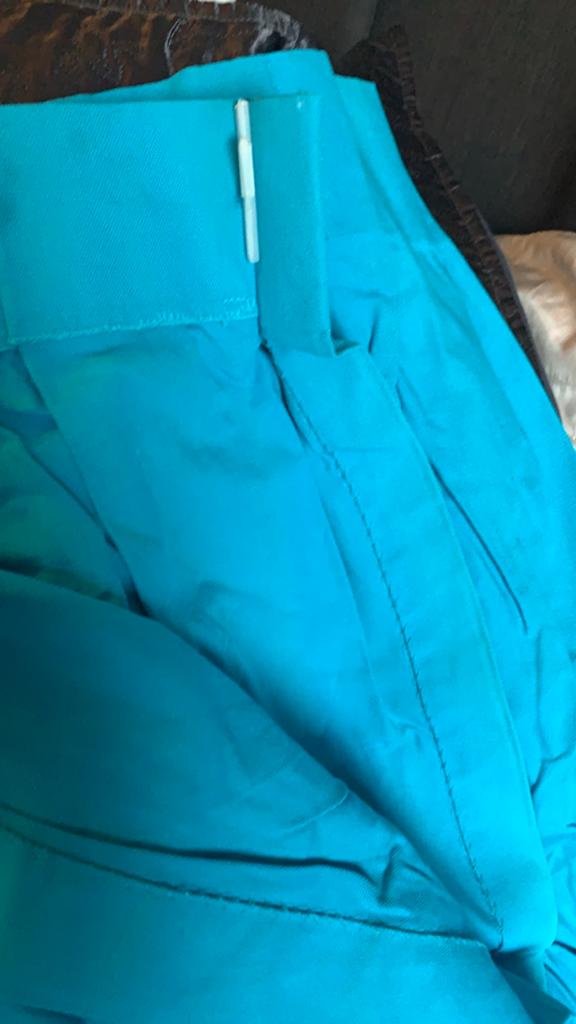 Turquoise gordijn met plooiband, 100 tot 150 cm, Blauw, Ophalen of Verzenden, Zo goed als nieuw