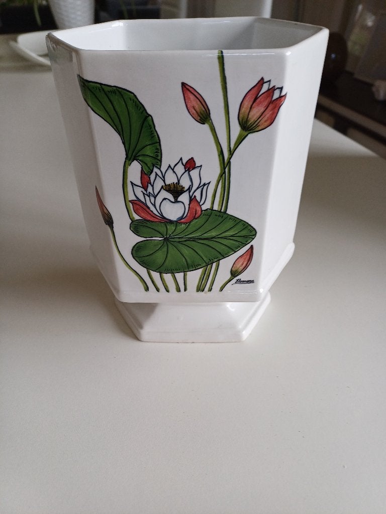 Vintage Costa vaasje made in Italië, Ophalen of Verzenden, Gebruikt, Handgemaakt, Wit