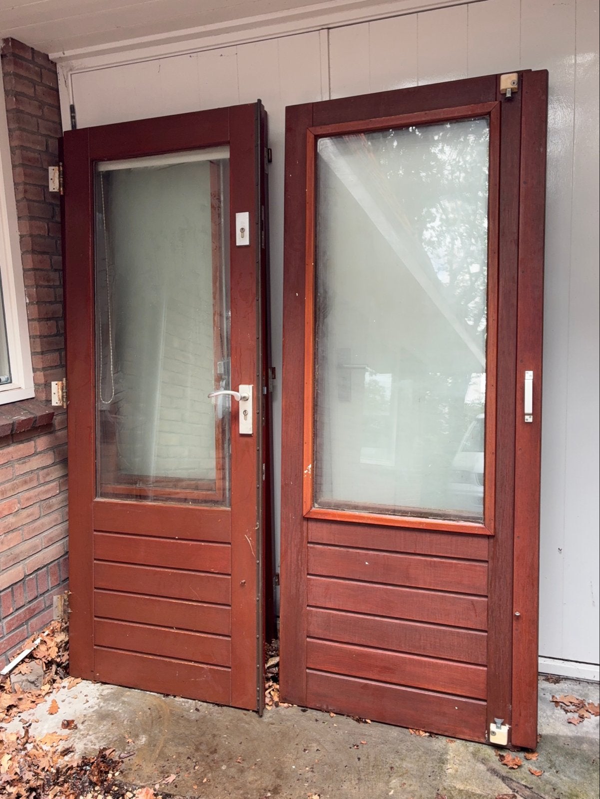 5 Hardhouten tuindeuren met sloten en sleutels, Ophalen, Gebruikt, Minder dan 80 cm, Buitendeur