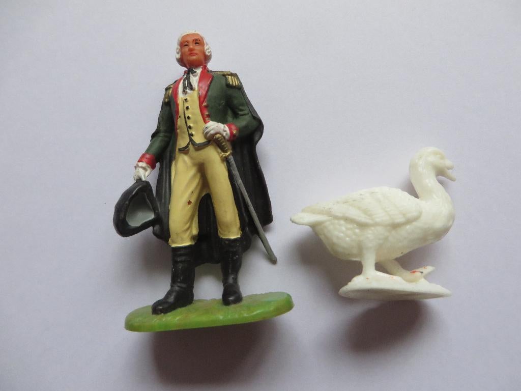 Elastolin-figuren: officier en gans, Verzamelen, Poppetjes en Figuurtjes, Verzenden, Zo goed als nieuw
