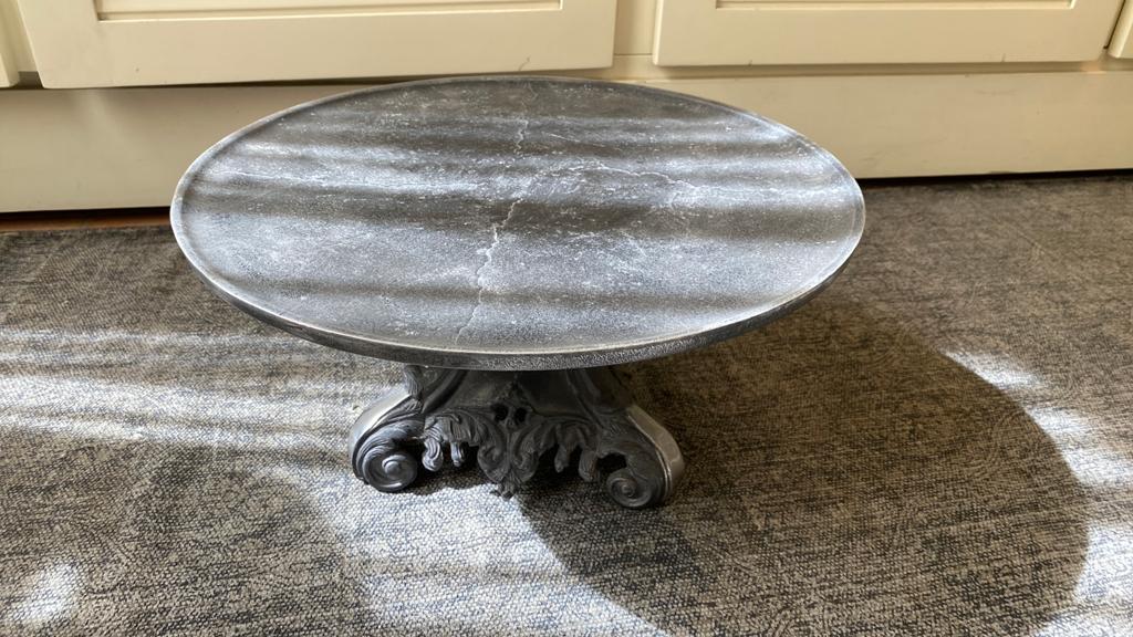 Aluminium etagiere- plateau, Huis en Inrichting, Woonaccessoires | Dienbladen, Ophalen, Zo goed als nieuw, Rond, Metaal