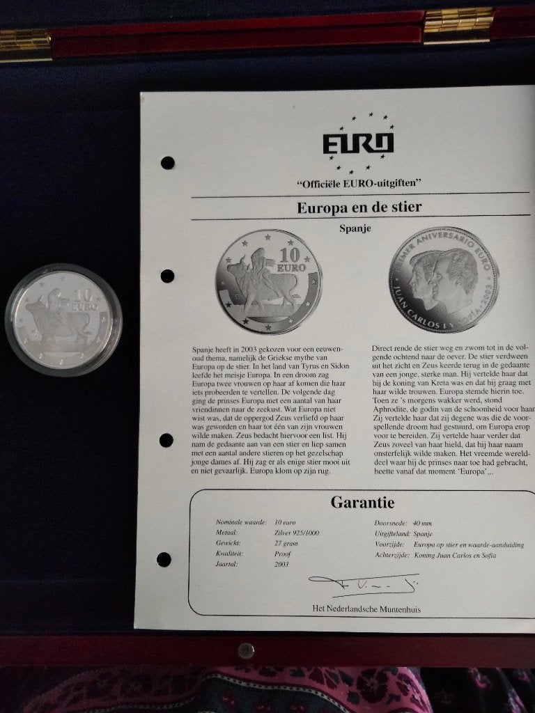 2x Zilveren Herdenkingsmunten Europa: Spanje & België, Ophalen, Setje, Koningin Beatrix, Zilver