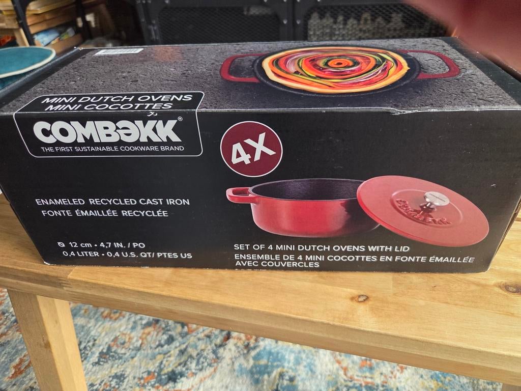 COMBEKK Mini Dutch Ovens - 4-delige set (12 cm), Huis en Inrichting, Keuken | Potten en Pannen, Ophalen