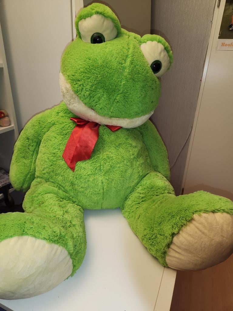 Grote groene kikker knuffel, Ophalen of Verzenden