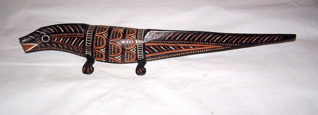 Prachtige handgesneden Afrikaanse houten hagedis/salamander., Antiek en Kunst, Kunst | Beelden en Houtsnijwerken, Overige onderwerpen