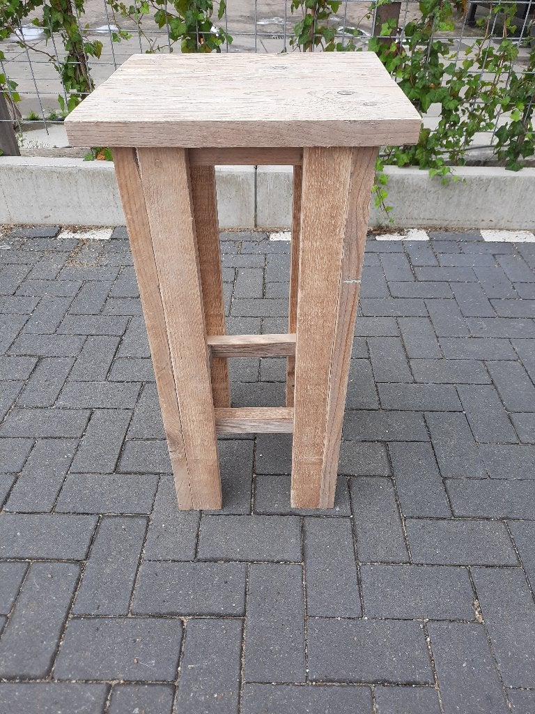Barkruk Gebruikt steigerhout - Kruk zonder rugleuning €65, 5 krukken of meer, Met voetsteun, 60 tot 90 cm, Nieuw