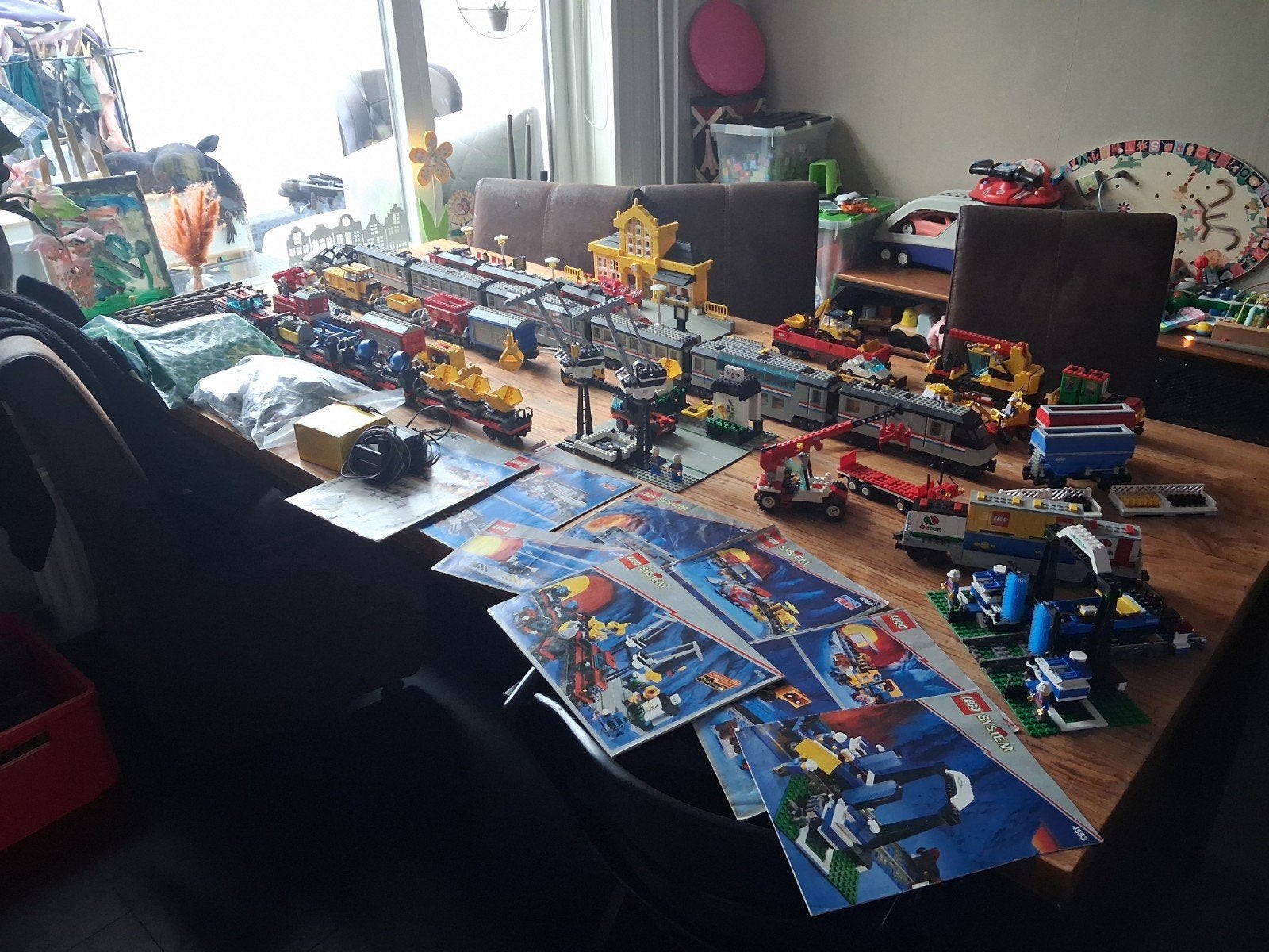 lego 9v trein collectie   4558   met extra wagons  4547, Kinderen en Baby's, Speelgoed | Duplo en Lego, Ophalen, Zo goed als nieuw