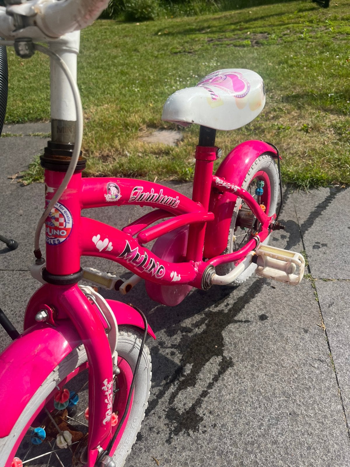 Mulino kinderfietsje (12 inch), Ophalen of Verzenden, Gebruikt, Minder dan 16 inch