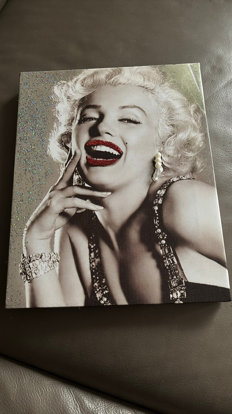 Marilyn Monroe Canvas Schilderij met Glitterdetails, Huis en Inrichting, Woonaccessoires | Schilderijen, Tekeningen en Foto's