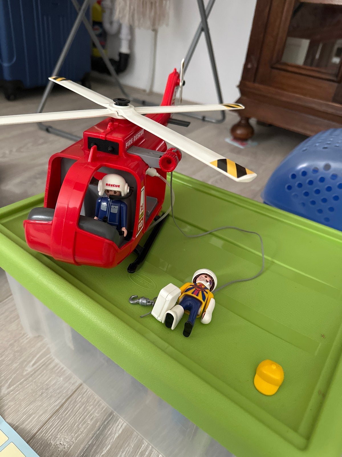 Playmobil Brandweer Helikopter met Brandweerman, Ophalen, Gebruikt