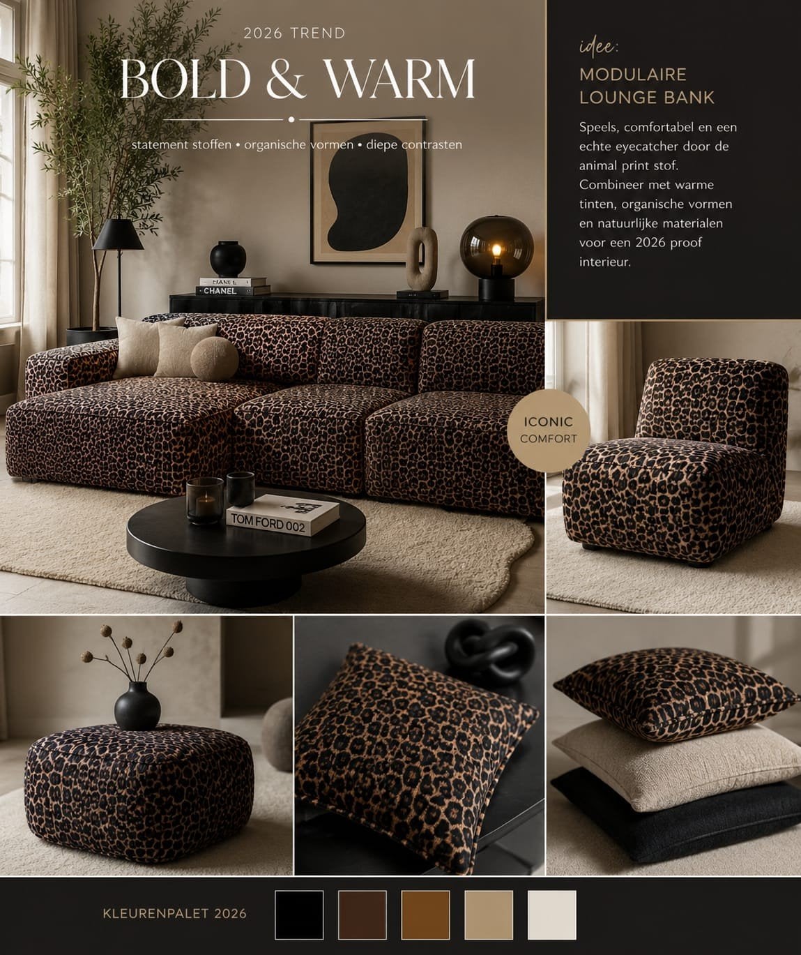 Geweven jacquard panter, Hobby en Vrije tijd, Stoffen en Lappen, 120 cm of meer, Nieuw, Ophalen of Verzenden, Katoen