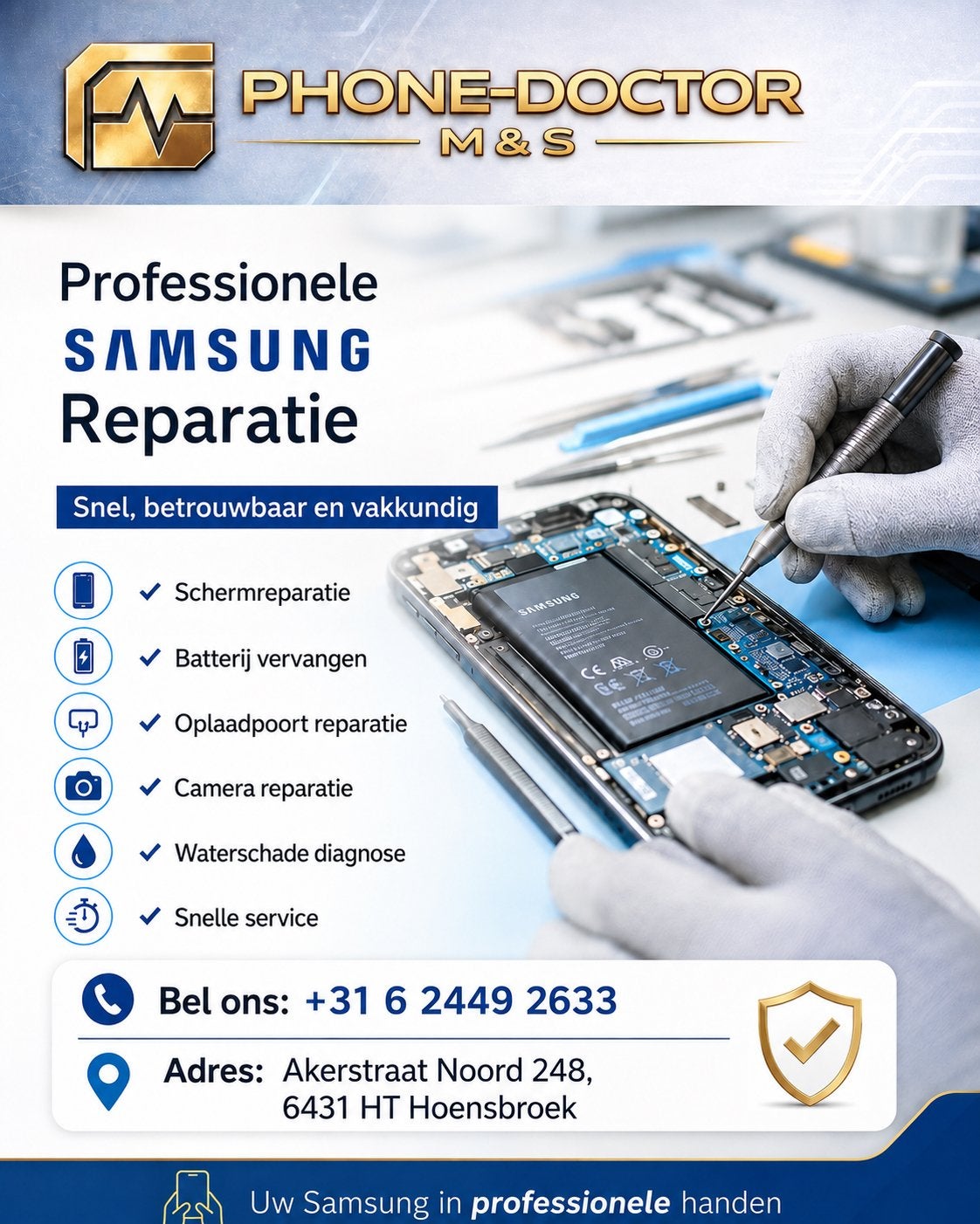 Professionele Samsung Reparatie, Boeken, Informatica en Computer, Zo goed als nieuw, Ophalen of Verzenden
