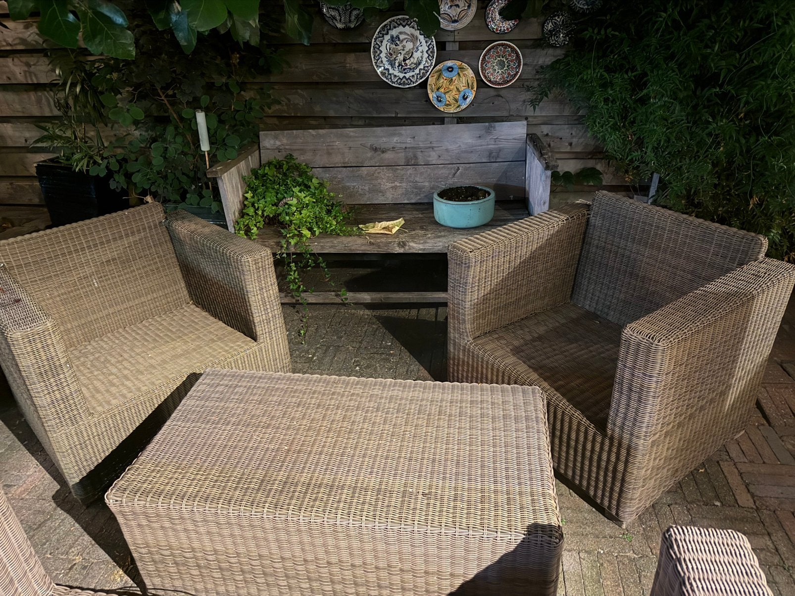 Wicker lounge set GRATIS, Ophalen, Gebruikt, Wicker, Bank