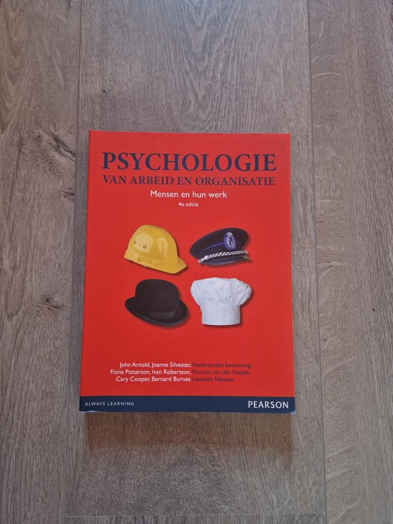 Psychologie van Arbeid en Organisatie - 4e editie, Ophalen of Verzenden, Zo goed als nieuw, Overige onderwerpen, John Arnold, Joanne Silvester, Fiona Patterson, Ivan Robertson