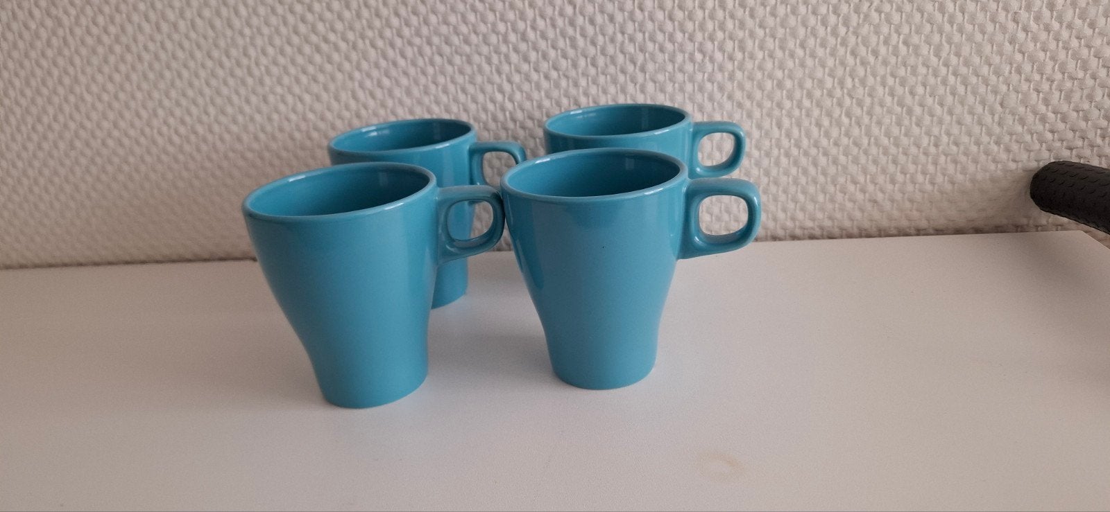 4 Ikea  mokken Fägrik blauw, IKEA, Ophalen of Verzenden, Zo goed als nieuw, Overige stijlen